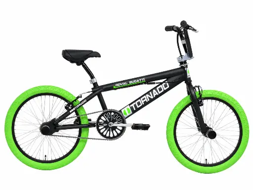 [Freestyle-18] Freestyle BMX Mat Zwart - Groene banden