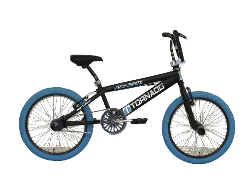 [Freestyle-24] Freestyle BMX Mat Zwart - Blauwe banden