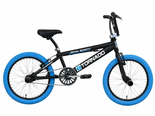 [Freestyle-24] Freestyle BMX Mat Zwart - Blauwe banden